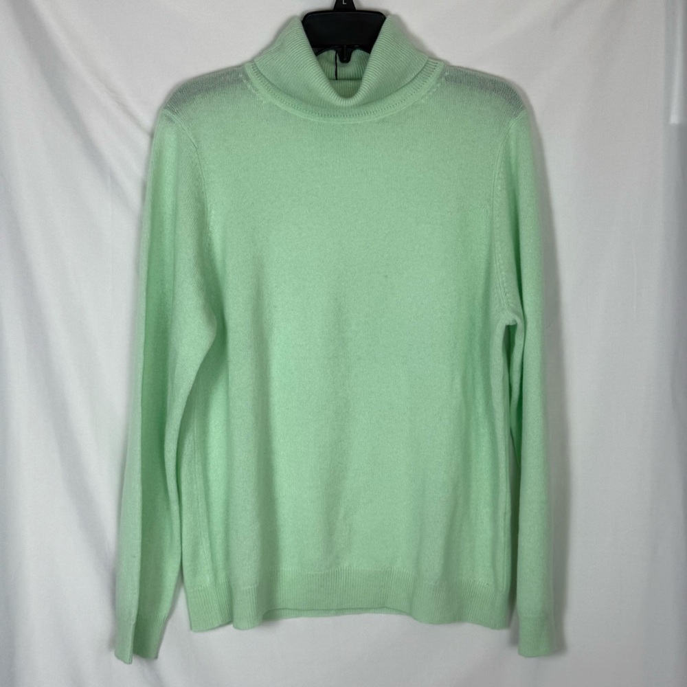 Charter Club NWT Women’s Cashmere Long Sleeve Turtleneck Sweater, Size XL, Green